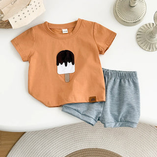 Baby 2Pcs Baby Clothes Ice cream Patchwork Hot Selling Casual T-Shirts+Shorts Boy Girl Infant Sets Toddler Summer Kids Clothes - RYAN AND REMI