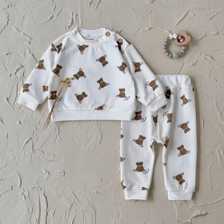 Little Bear Full Print Pants Set