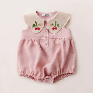 Cherry Cotton Sleeveless Romper - RYAN AND REMI