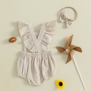 Football Embroidery Bodysuit Set - RYAN AND REMI