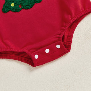 Plush Embroidered Christmas Tree Bodysuit