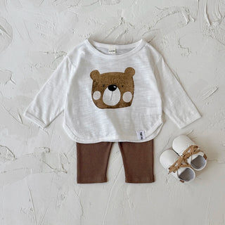 2025 Autumn New Children's Clothing, Bear Printed Top and Pants,Children Clothing 0-3Y - RYAN AND REMI