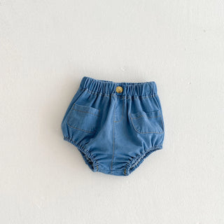 Baby Denim Bloomer Shorts Toddler Boys Girls Summer Shorts Pants with 2 Pockets Casual Children Shorts for 3m 6m 12m 24m 3t - RYAN AND REMI