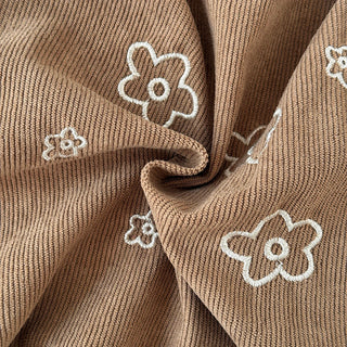 Autumn New Newborn Girls Sleeveless Dress Corduroy Small Flower Embroidered Baby Girl Strap Dress with Two Pockets - RYAN AND REMI