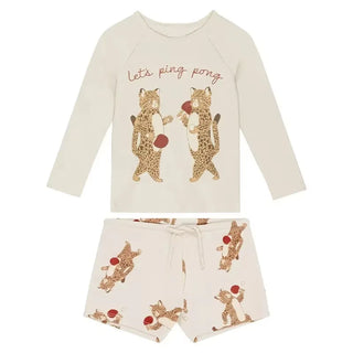 Baby Swimwear New Summer Boys Cartoon Dinosaur Raglan Sleeve Long Sleeve Tops+Swimming Trunks Kids Beach Split Swimsuit H23316 - RYAN AND REMI