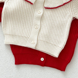 Knitted Flap Collar Cardigan - RYAN AND REMI