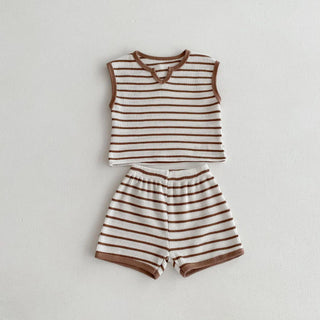Vintage Striped Tee And Shorts - RYAN AND REMI