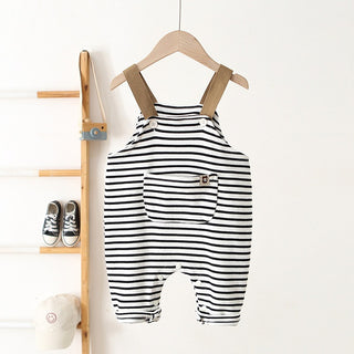 Striped Teddy Bear Overalls - RYAN AND REMI