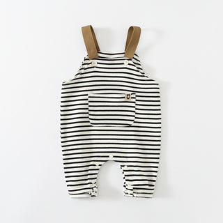 Striped Teddy Bear Overalls - RYAN AND REMI