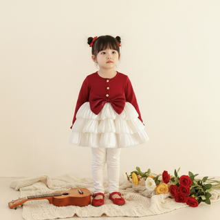 Ruffle Bow Christmas Dress