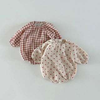 Plaid Hearts Girls Romper - RYAN AND REMI