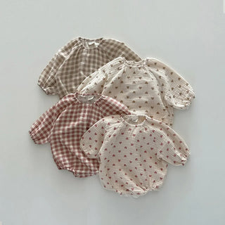 Plaid Hearts Girls Romper - RYAN AND REMI