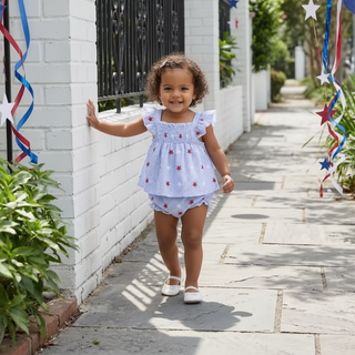Star Print Fly Sleeve Shorts Set - RYAN AND REMI