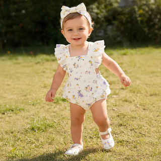 Summer Flower Romper w Headband - RYAN AND REMI