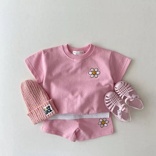 Daisy Print Shorts Jogger Set - RYAN AND REMI